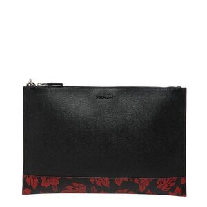Prada Flower 2 Nh001 Black Red Sapphire Leather